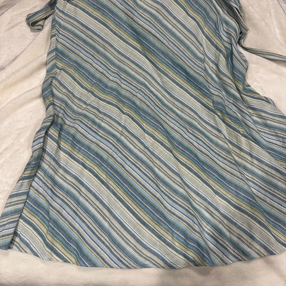 New York & Company Linen Blend Striped Skirt EUC Sz 6